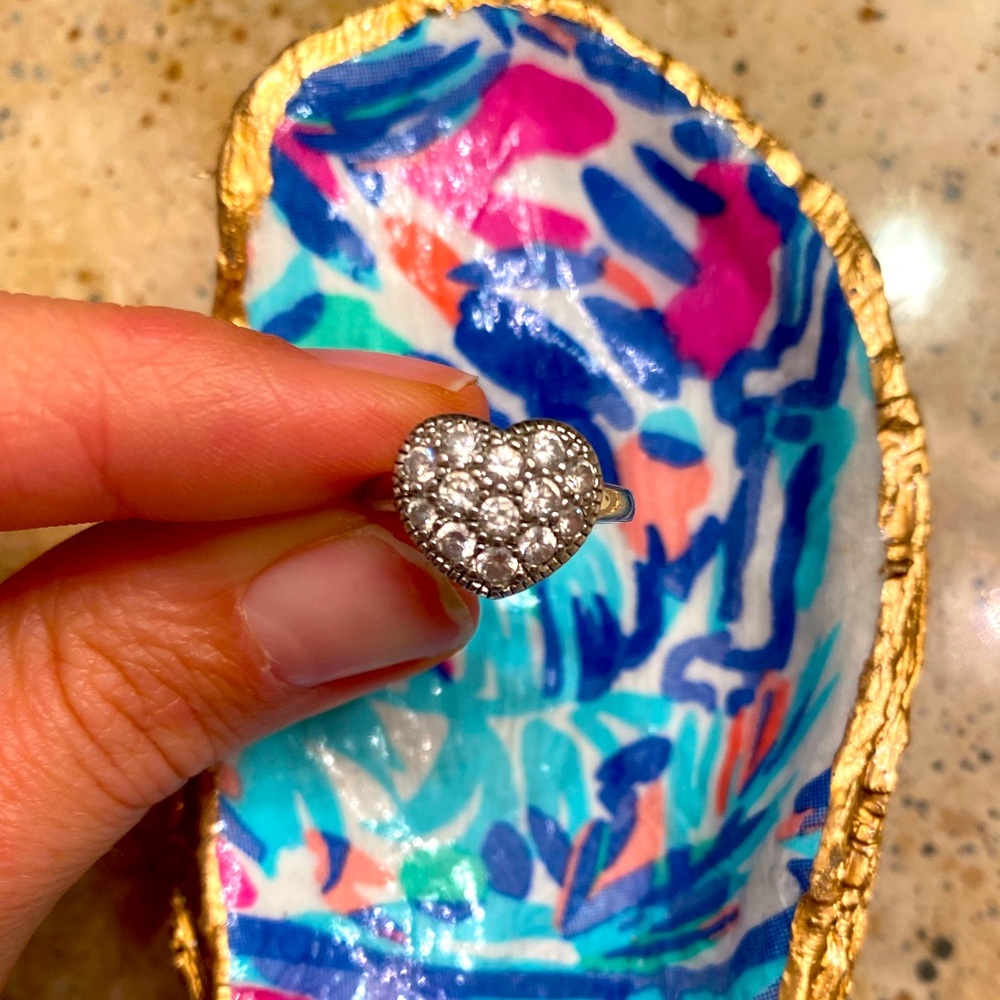 💍Pandora look pave Heart Ring in Sterling Silver